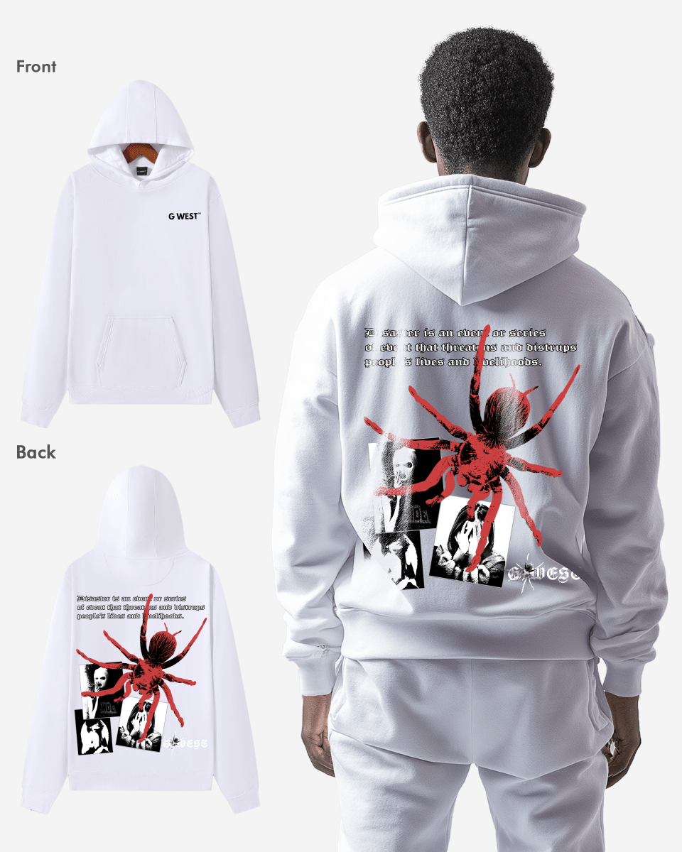 G West Mens Big Spider Oversize Hoodie